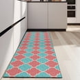thumbnail image 4 of Red Teal Checkerboard Checkered Pattern Kitchen Rug Mat,Kitchen Runner Rugs Non Skid Washable,Decorative Kitchen Floor Mats for Kitchen,Sink,Laundry,17"X47", 4 of 5