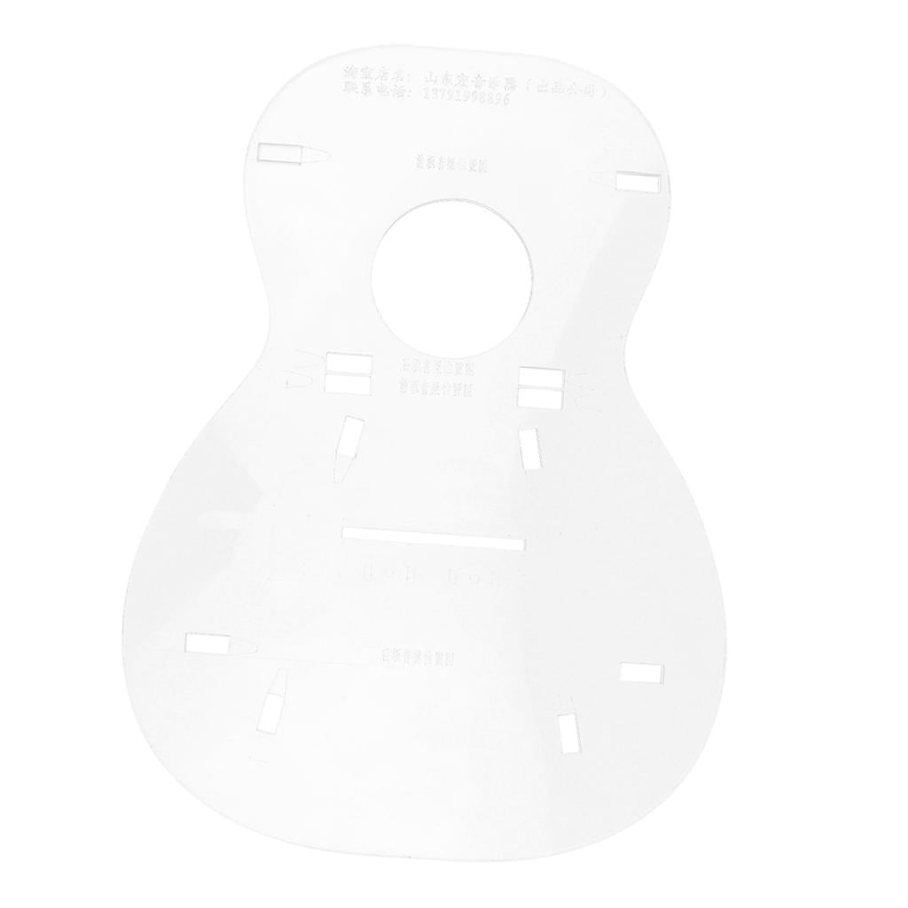 LeeQinersw 23inch Transparent Ukulele Uke Body Template for Mini Guitar Luthier Tool