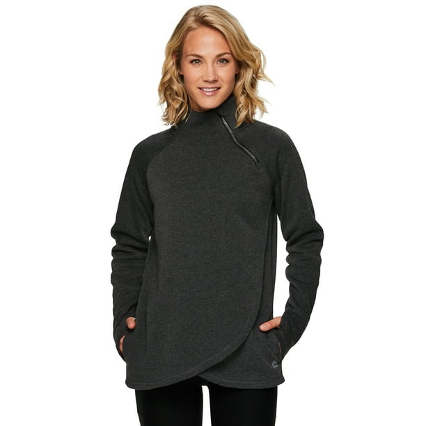 RBX - RBX Active Women's Zip Mock Neck Long Sleeve Fleece Pullover ...