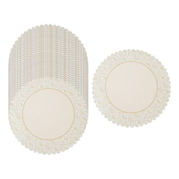 Fun Express Shabby Chic Lace Design Paper Chargers Bulk Countaging Paper, 100 Counts