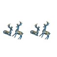 thumbnail image 1 of Billuyoard 2x Reindeer Statue Elk Couple Sculpture Cabinet Figurine Home Decor Azul 2Conjunto, 1 of 1