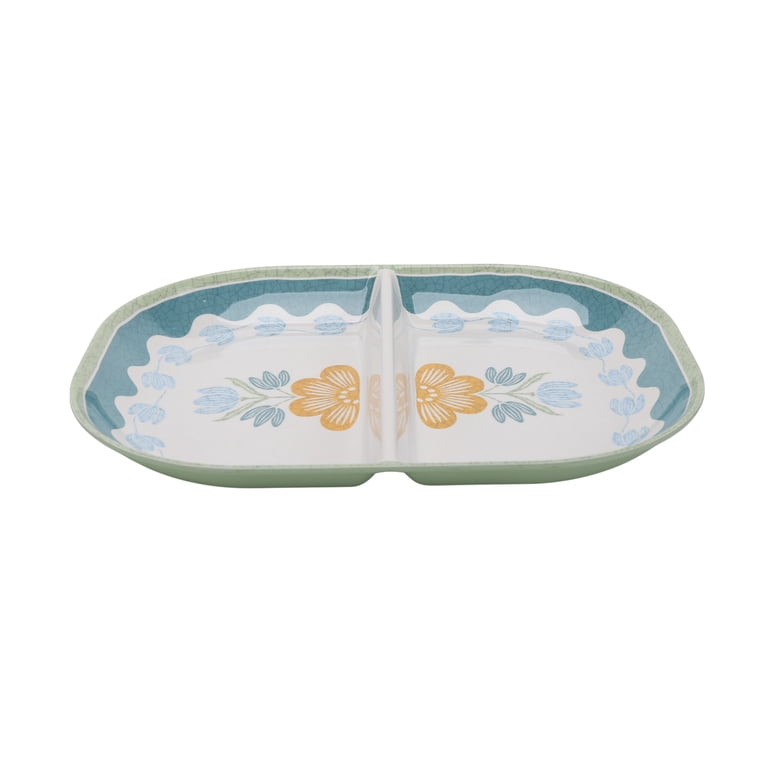 Better Homes & Gardens Floral Green Divided Serving Tray photo 3