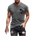 thumbnail image 2 of Mefallenssiah Hauts pour Hommes, Liquidation T-Shirt à Manches Courtes Imprimé Col Rond Mode Décontractée Manches Courtes, 2 of 5