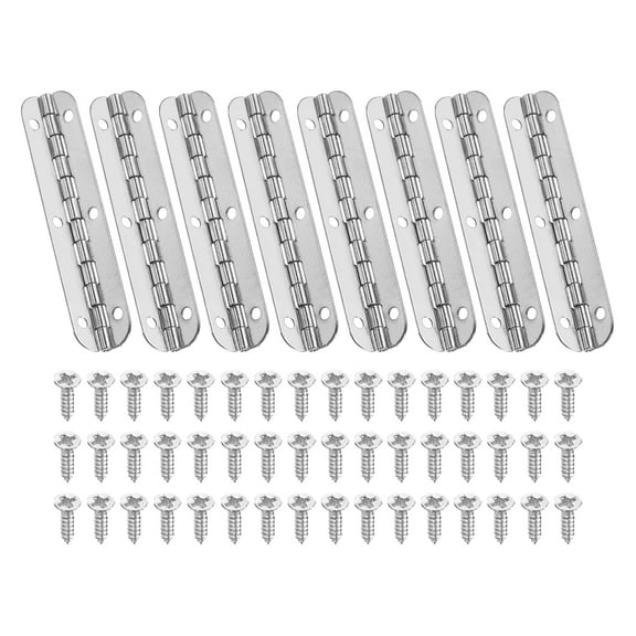 Uxcell Small Piano Hinge 2.6" x 0.6", Mini 90-Degree Jewelry Box Hinges with Screw, Silver 8 Pack