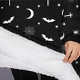 thumbnail image 3 of Oversized Wearable Blanket Hoodie,Black White Halloween Bat Moon Spider Pattern Sherpa Blanket Hoodie with Super Pockets,Super Warm Fuzzy Pullover for Women & Men, 3 of 6