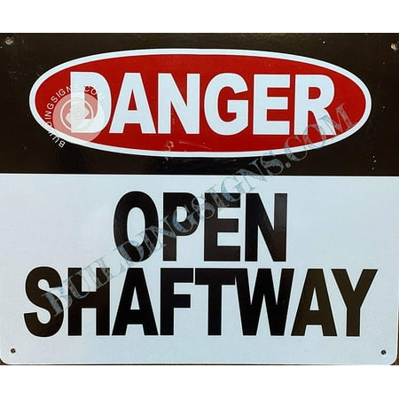 

Danger Open SHAFTWAY Sign (White Reflective Aluminium 7X10 Rust Free) (ref-2201)