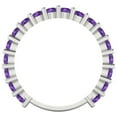 thumbnail image 5 of 1.26 ctw Wedding Band for Women - 14K White Gold Natural Amethyst Stackable Eternity Ring, 5 of 6