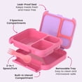 thumbnail image 2 of Bentgo Kids Stow & Go Lunch Box with Built-In Utensil, Leak-Proof Design, Removable Tray, Portion-Perfect Compartments for Kids and Teens (Lilac Pink), 2 of 6