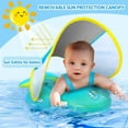 thumbnail image 4 of SwFoer Baby Pool Float with Canopy Baby Float Infant Swimming Pool Float Sun Protection Skin-Friendly, Blue, 4 of 6