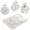thumbnail image 4 of Dish Drying Mat Floral Chicken Leaves Kitchen Mats Microfiber Counter Absorbent Dish Pad Drainer Rack 18"x24", 4 of 7