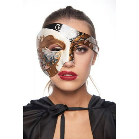 Kayso PP019BK Colorful Venetian Art Half Face Mask - Black