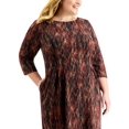 thumbnail image 4 of Connected Womens Plus Size Printed Sheath Dress, Rustcopper/20W, 4 of 4