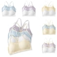 thumbnail image 3 of AJZIOJIRO 2 Pairs Kids Girls Seamless Stretch Bra Ultra Comfort Soft, Invisible Dig-Free Teen Bras with Removable Padding, 3 of 9