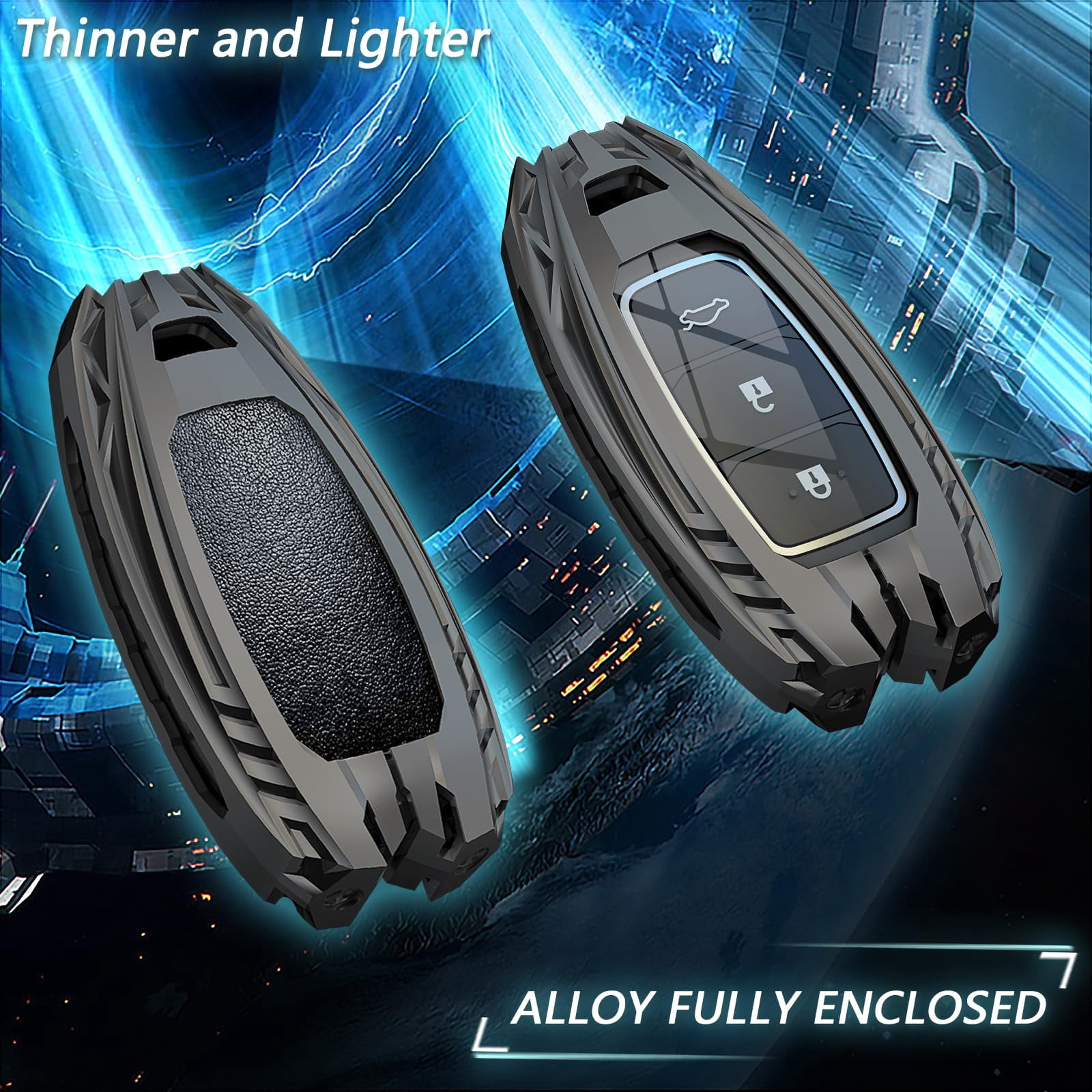For Hyundai Key Fob Cover,Keychain,Zinc Alloy Protection Car Key Shell Case Compatible with Hyundai Holder Smart Remote Keyless Entry Keyshell Accessories