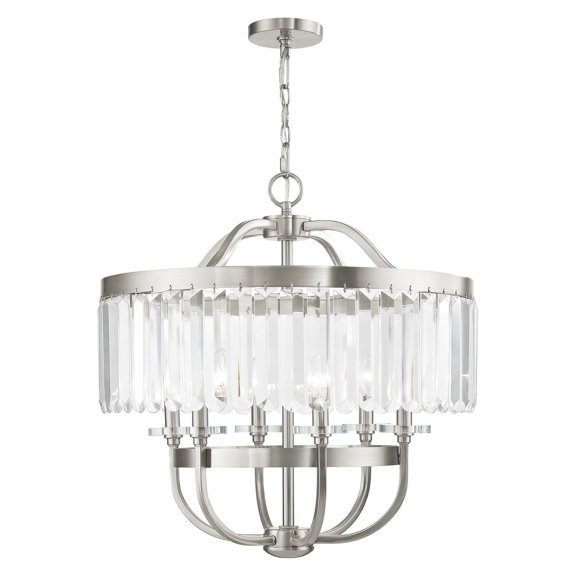 50546-91 Livex Lighting Ashton - 6 Light Chandelier-24.5 Inches Tall and 24 Inches Wide-Brushed Nickel Finish    -Traditional Installation