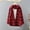 Red, variant on FDGIU Women's Plaid Flannel Shacket Jacket - Cozy Lapel Button-Down Shirt Coat, Fall Winter Fuzzy Trench Oversized Outerwear