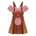 thumbnail image 5 of CHICTRY Women Christmas Santa Claus Dance Dress Velvet Off Shoulder Gingerbread Apron Tutu Dress Brown XXL, 5 of 7