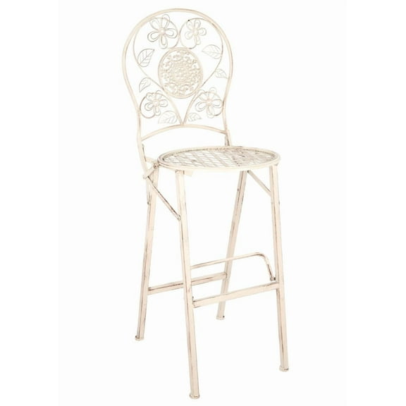White Barcelona Bistro Barstool with Round Seat and Back by Chivari