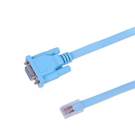 HDE 6ft DB9 9-Pin Serial RS232 Port to RJ45 Cat5 Ethernet LAN Rollover Console Cable Switch Line - image 6 of 6