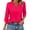 Red, variant on Women Shirts Women's Fashion Shirt Collared 3/4 Length Sleeve Solid Color Blouse Summer 2025 V Neck Business Work Tops Casual Business Blouses Loose Fit T-shirt