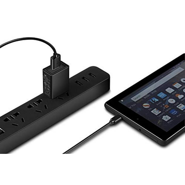 Chargeur Rapide Kindle Fire, Adaptateur Secteur Chargeur Rapide avec 5Ft  Micro-USB et Câble USB C Compatible pour Kindle Fire HD 7 HD 8 HD10  Tablettes et Enfants Édition 
