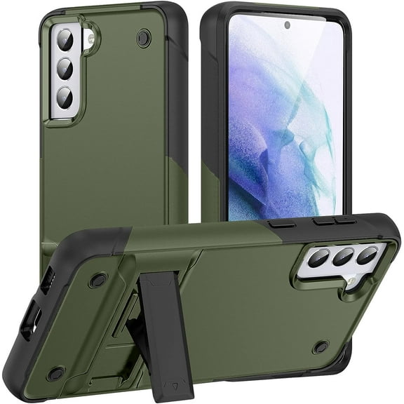 Samsung Galaxy S21 Plus 5G Case Military Shockproof Magnetic Kickstand Cell Phone Cover Protective with Upgrade Hard PC & Premium Soft TPU Kickstand for Galaxy S21 Plus 6.7 inch Green