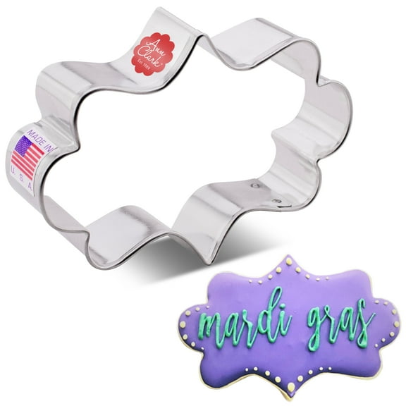 Ann Clark Long Fancy Plaque Cookie Cutter 4", Made in USA