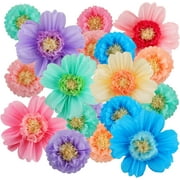 12 Pcs Large Colorful Tissue Paper Flowers Decorations 20" Giant Fiesta Crepe Paper Flowers for Wall Decor Backdrop Mexican Wedding Birthday Baby Shower Carnival Party Craft (Colorful)