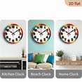 thumbnail image 4 of 10-inch 2D flat "White Building Blocks" theme, wooden circular silent wall clock, suitable for modern home art decoration, wall decoration, it is an ideal gift for festivals and birthdays, 4 of 7