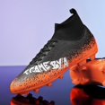thumbnail image 2 of Botas de fútbol de alta calidad para hombre, zapatos de fútbol, tobillo alto, TF/FG, antideslizante, entrenamiento, ultraligero, cómodo, hierba, venta al por mayor, 2 of 5