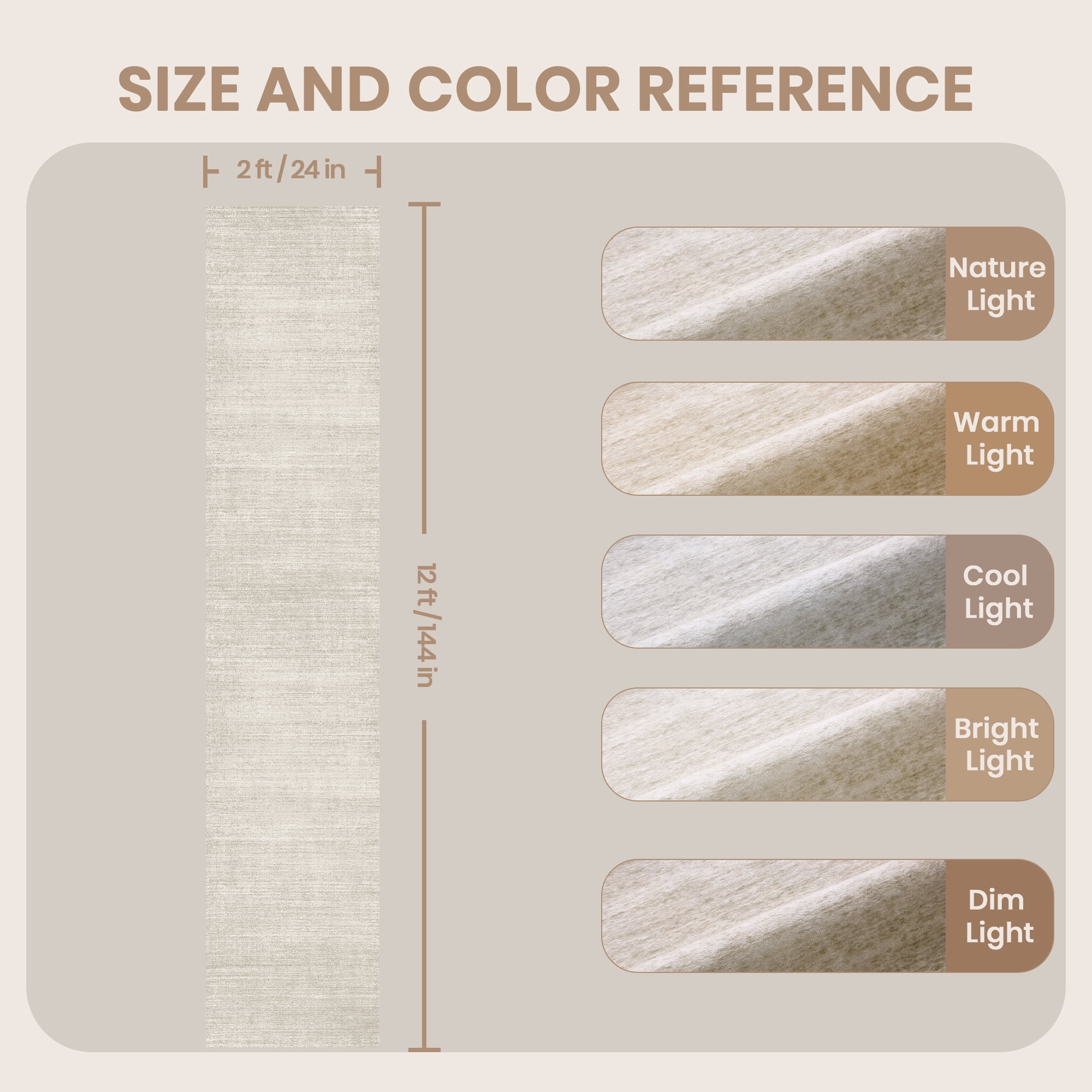 Roxstand TPR Non-Slip Runner Rug 2'x12' ft Beige Soft Washable Carpet for Hallway Kitchen Entryway Laundry Room Non-Shedding Floor Mat