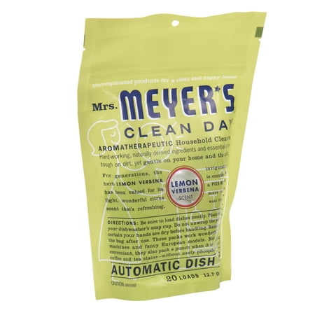 Mrs. Meyer’s Clean Day Automatic Dish Packs, Lemon Verbena Dishwasher Pods, 20