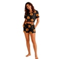 thumbnail image 2 of Halloween Sleepwear, Halloween Couple Matching Pajamas Set, Orange Plaid Ghost Pumpkin Short Sleeve Loungewear, Crop Top & Shorts Sleepwear, Cozy Spooky Holiday Nightwear for Summer Home Wear, L, 2 of 6