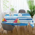 thumbnail image 3 of Yayeee Tablecloths 60" x 120" Rectangle Wrinkle Resistant Party Table Cover, Yellow Sailboats, 3 of 8