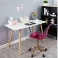 thumbnail image 2 of Mainstays Acrylic Rolling Office Chair, Purple, High Back, Adjustable Height, 2 of 9