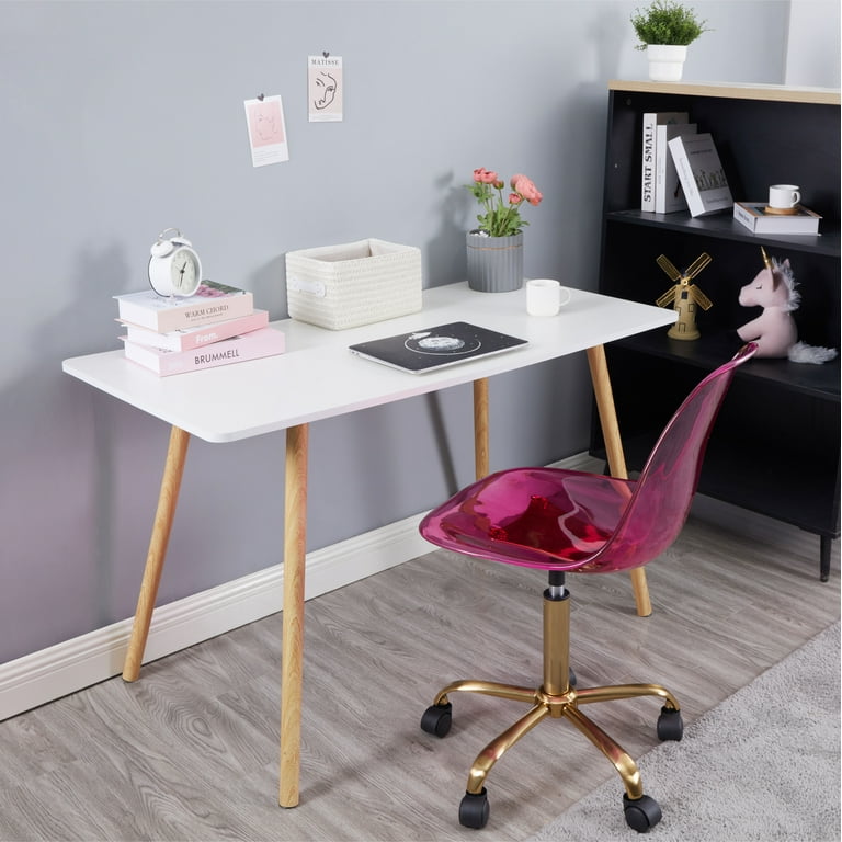 Urban Shop Acrylic Rolling Office Chair Purple High Back