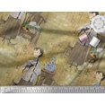 thumbnail image 3 of Soimoi Poly Georgette Fabric Flower Vase,Cat & Girl Human Figure Decor Fabric Printed Yard 52 Inch Wide, 3 of 3