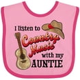 thumbnail image 3 of Inktastic I Listen to Country Music with My Auntie Guitar and Hat Boys or Girls Baby Bib, 3 of 4