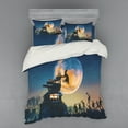 thumbnail image 2 of Ambesonne Fantasy Bedding Set 3 Pcs, Moon Halloween Queen, Twin, Blue Yellow, 2 of 3