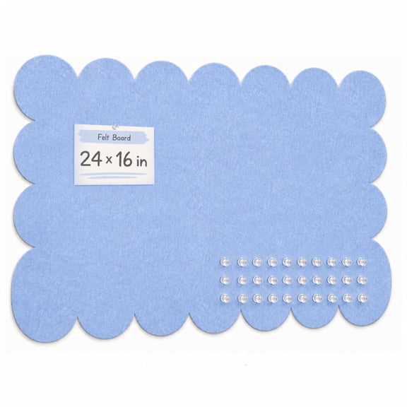 Self Adhesive Felt Bulletin Board, Polyester Wall Pin Board for Photos, Notes and Messages, 15.75 x 23.62 inch, Sky Blue