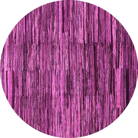 Ahgly Company Indoor Round Abstract Pink Modern Area Rugs, 5' Round