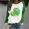 thumbnail image 2 of St. Patrick's Day Shirts for Women Crew Neck Casual Long Sleeve Patchwork Funny Printed Pullover Tops Sweatshirts(Green,S), 2 of 5