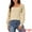 Beige, variant on DARING DIVA Square Neck Ribbed Knit Pullover Sweater Top S Gray