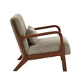 thumbnail image 6 of Wooden Lounge Chair, Solid Wood Frame with Plush Corduroy Upholstery & Matching Lumbar Cushion, 6 of 9