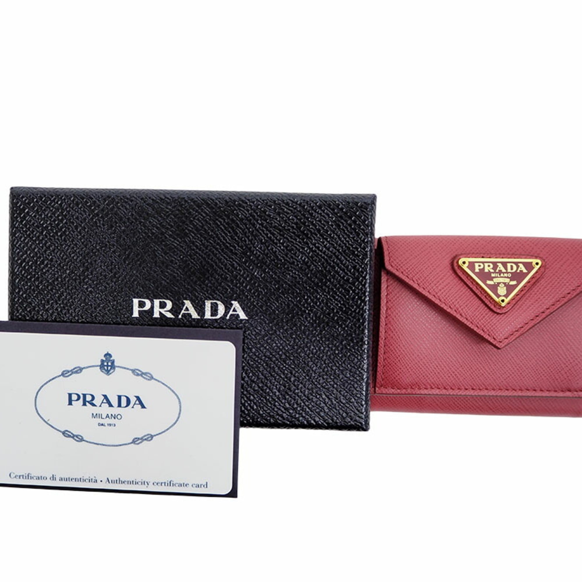 Prada Bifold Compact Wallet Purse in Apple Green Ostrich Leather