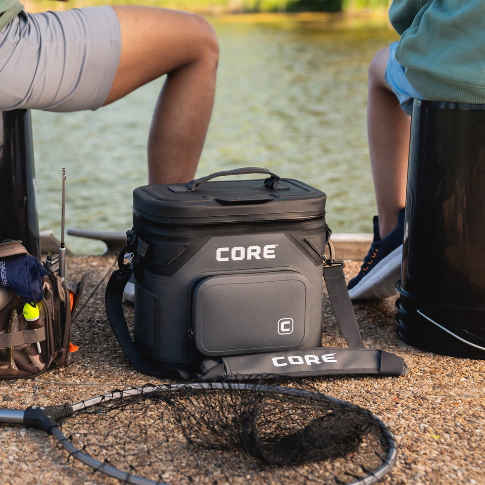 CORE 18 Can Climakeep Magnetic Soft Cooler, Leakproof Cooler, Waterproof Zipper, Charcoal