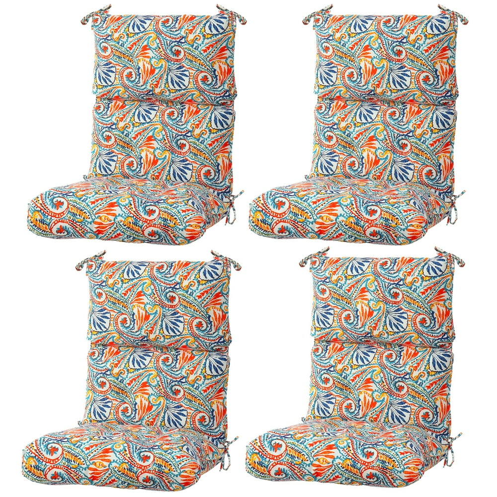 Romhouse Set of 4 Solid High Rebound Foam Chair Cushion for Outdoor