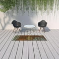 thumbnail image 5 of 2' X 8' Brown Floral Stain Resistant Indoor Outdoor Area Rug, 5 of 5