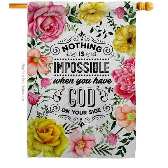 Angeleno Heritage H130386-BO 28 x 40 in. God on Your Side Religious Bible Verses Double-Sided Vertical Decoration Banner House & Garden Flag - Yard Gift
