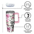 thumbnail image 3 of 30oz Halloween Tumbler with Straw and Lid Haunted Pumpkin Bat Travel Coffee Tumbler Cup with Handle for Halloween Birthday Gifts, 3 of 5